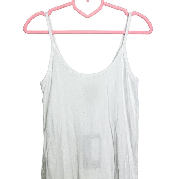 Chaser NWT  Baby Rib Easy Scoop Neck Spaghetti Straps Cami Tank Top White Medium - Picture 2 of 5